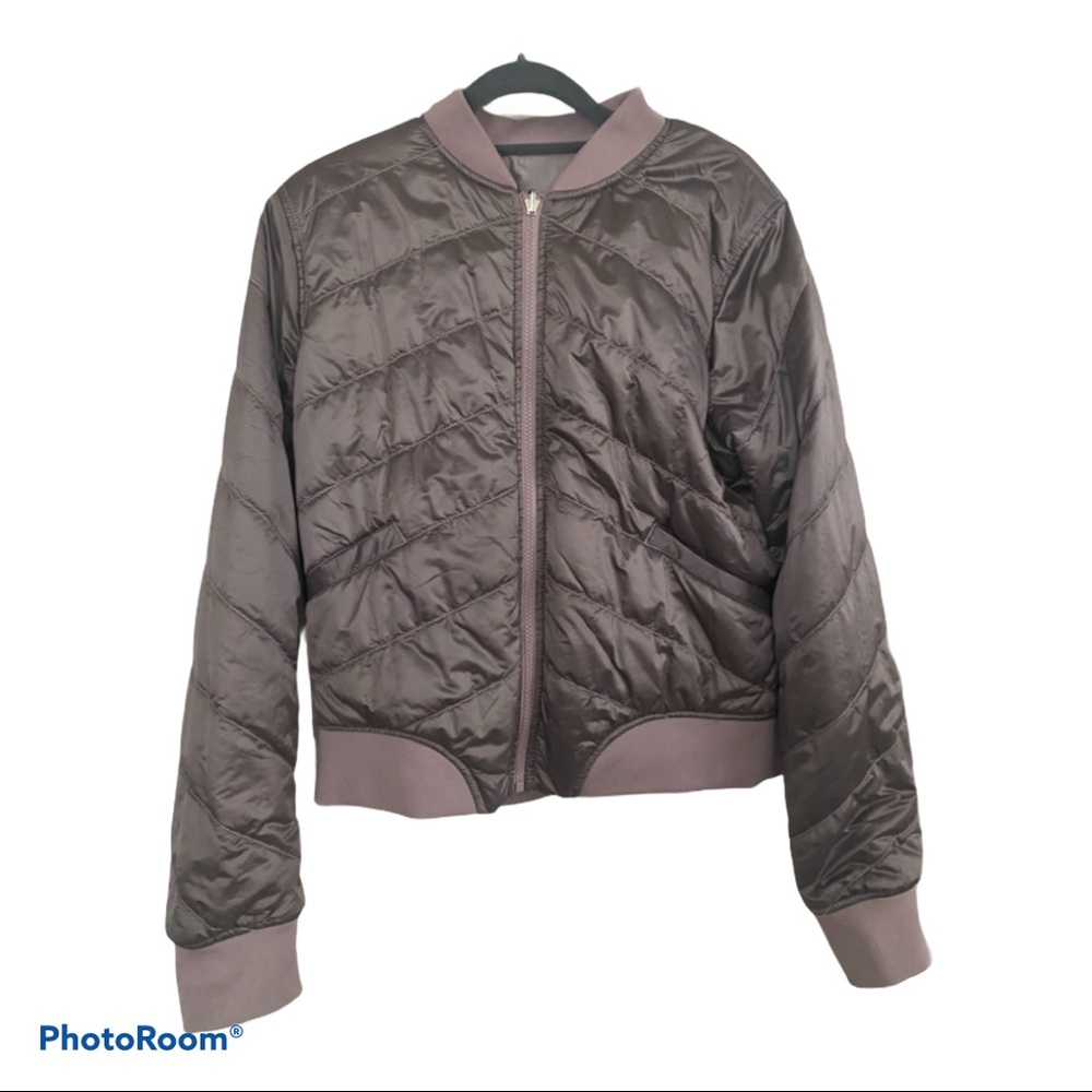 lulu lemon reversible puffer jack purple size 10